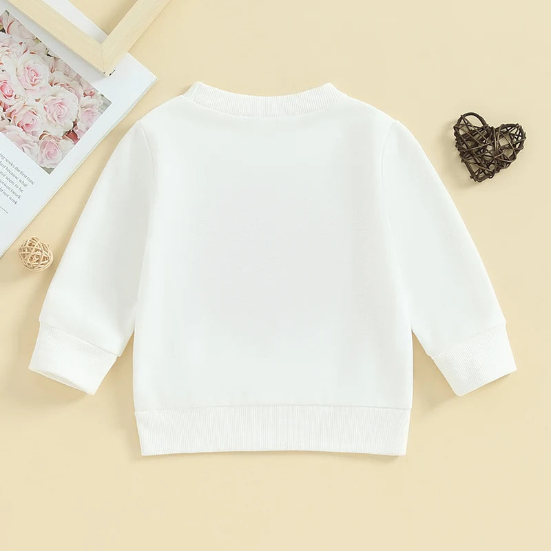 0-3Y Baby Kids Valentine's Day Sweatshirts Tops Toddler Heart Pattern Long Sleeve Pullover Shirt Tops Spring Fall Kids Clothes