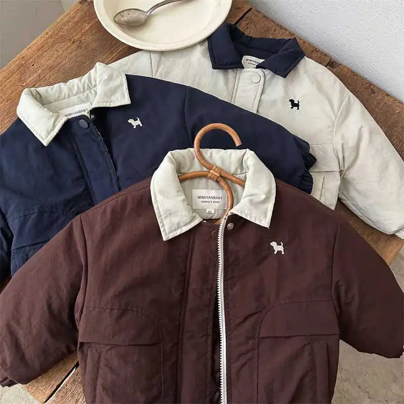 Children's Thin Jacket Winter Warm Coat Boys Cartoon Cotton Clothes Autumn New Girls' Baseball Jacket Kids Outwears