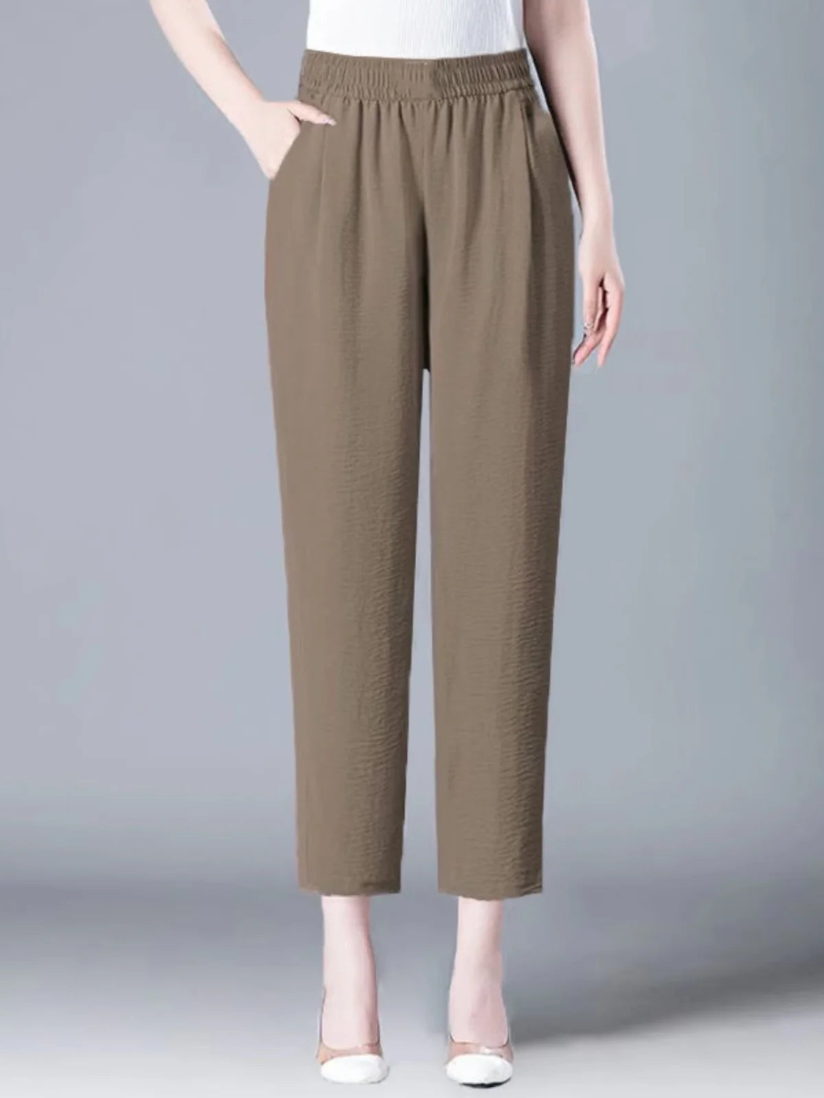Ice Silk Cotton Linen Harem Pants Women's Summer Thin High Waist ular Carrot Casual Dad Pants 2025  Color Women's Pants