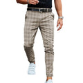 2025 Men Trousers Plaid Loose Autumn Winter Vintage Checkered Pants Men's Fashion Slim Fit Plaid Casual Pants Long Pencil Pants