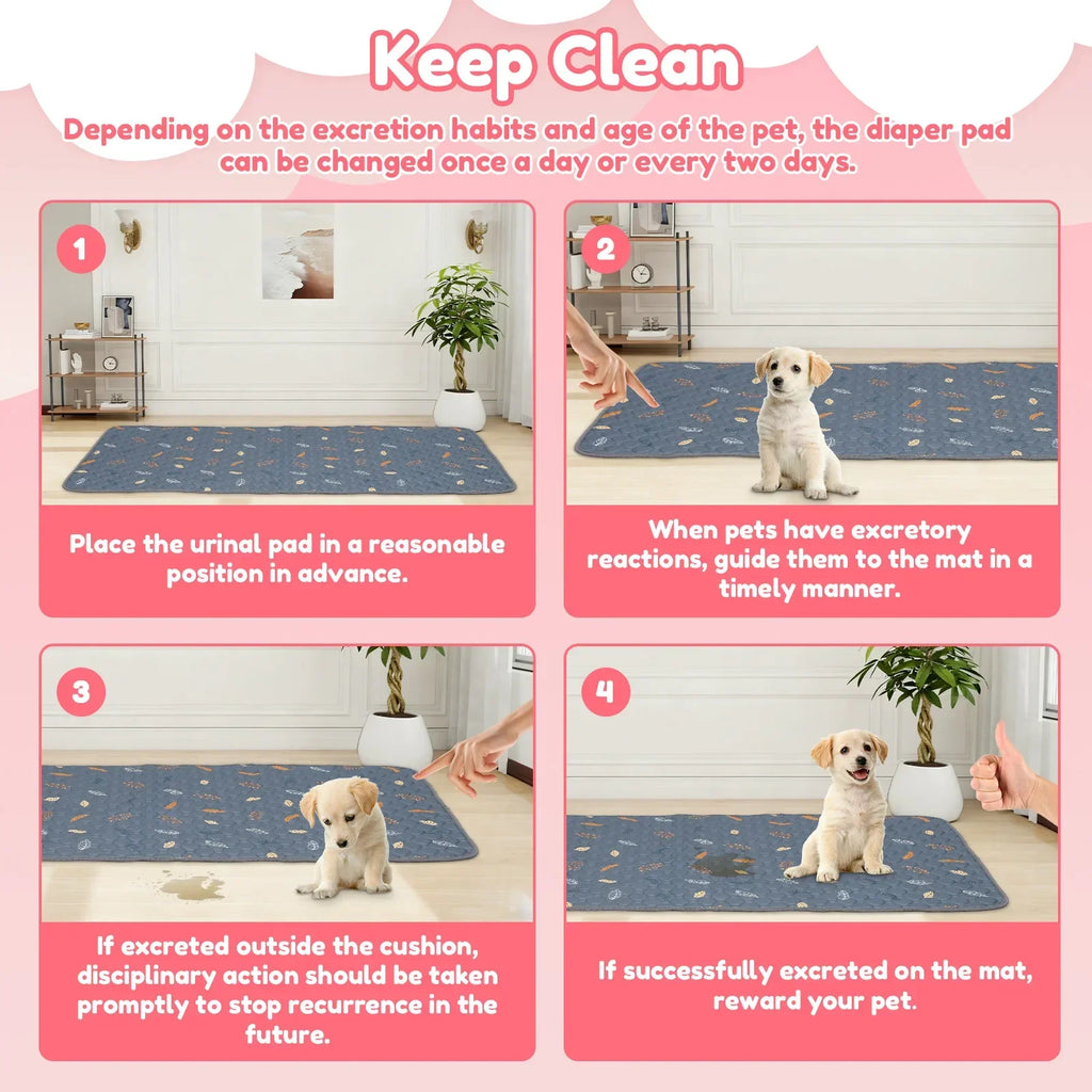 2Pcs Guinea Pig Pee Pad 47x24 Inch Puppy Kitten Blanket Bed Mat Absorbent Bedding Training Mat Reusable Small Pet Soft Sleep Mat