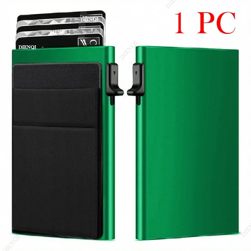 Anti Rfid Credit Card Holder Men Minimalist Wallets Thin Slim Mini Luxury Metal Bank ID Cardholer Case Wallet for Men Carteras