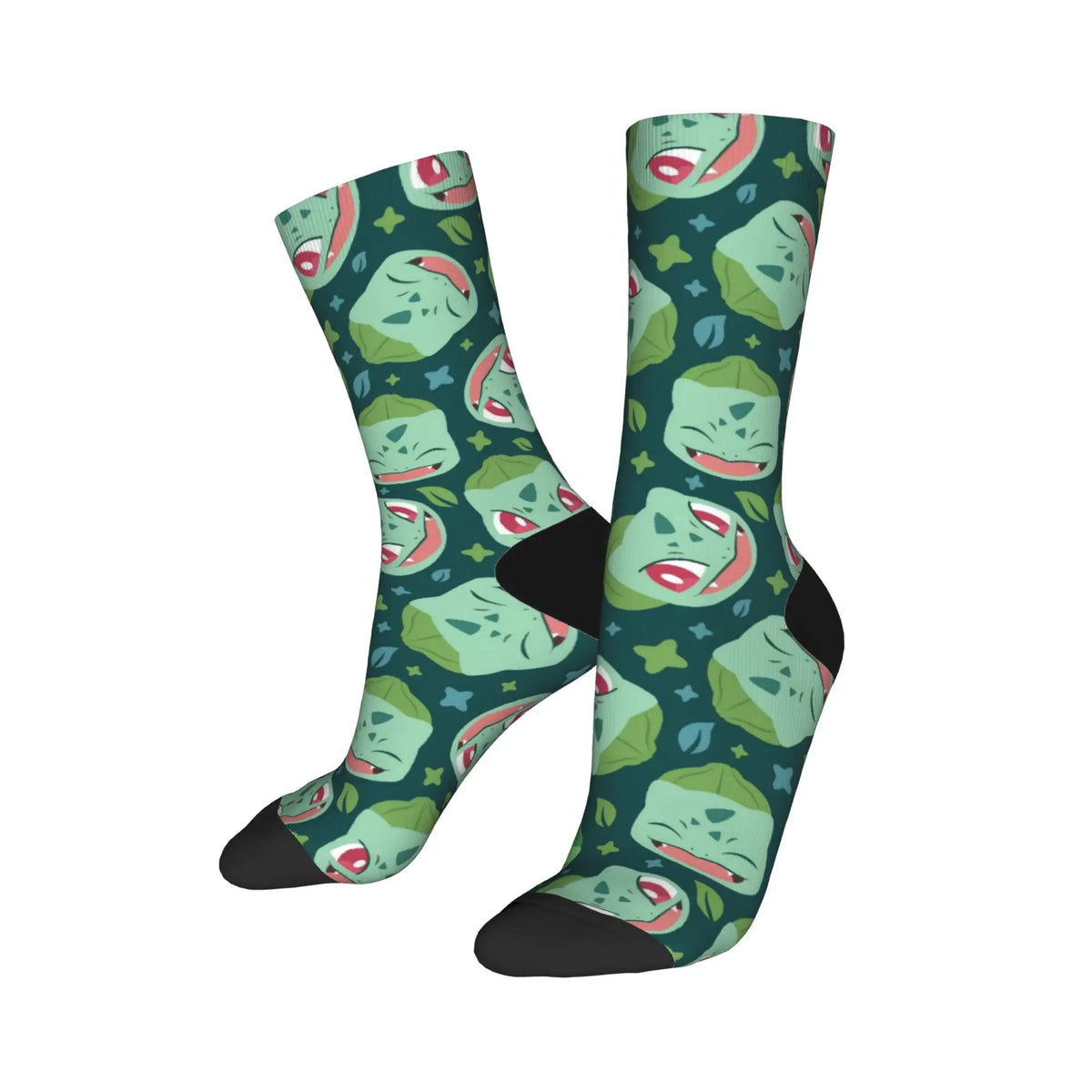 Happy Funny Male Men Socks Harajuku P-Pokemons Bulbasaur Sock Skateboard Women's Stockings Spring Summer Autumn Winter