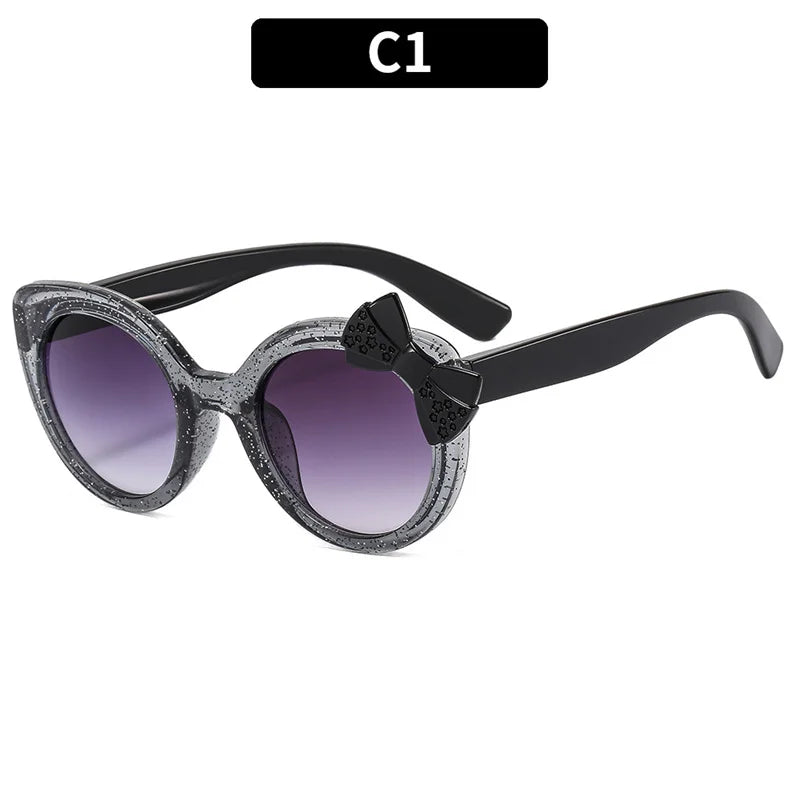 2026 Lovely Cat Eye Children Sunglasses Personality Bowknot Sun Glasses Kids Cute Baby Eyewear Trend Girls Boy Eyeglasses