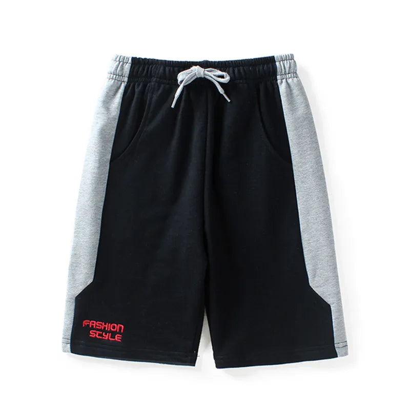 2026 New Summer Kids Boys Knitted Shorts Patchwork Striped Soft Cotton Sporty Shorts For Teenagers Big Boys 2-14 Years Wear
