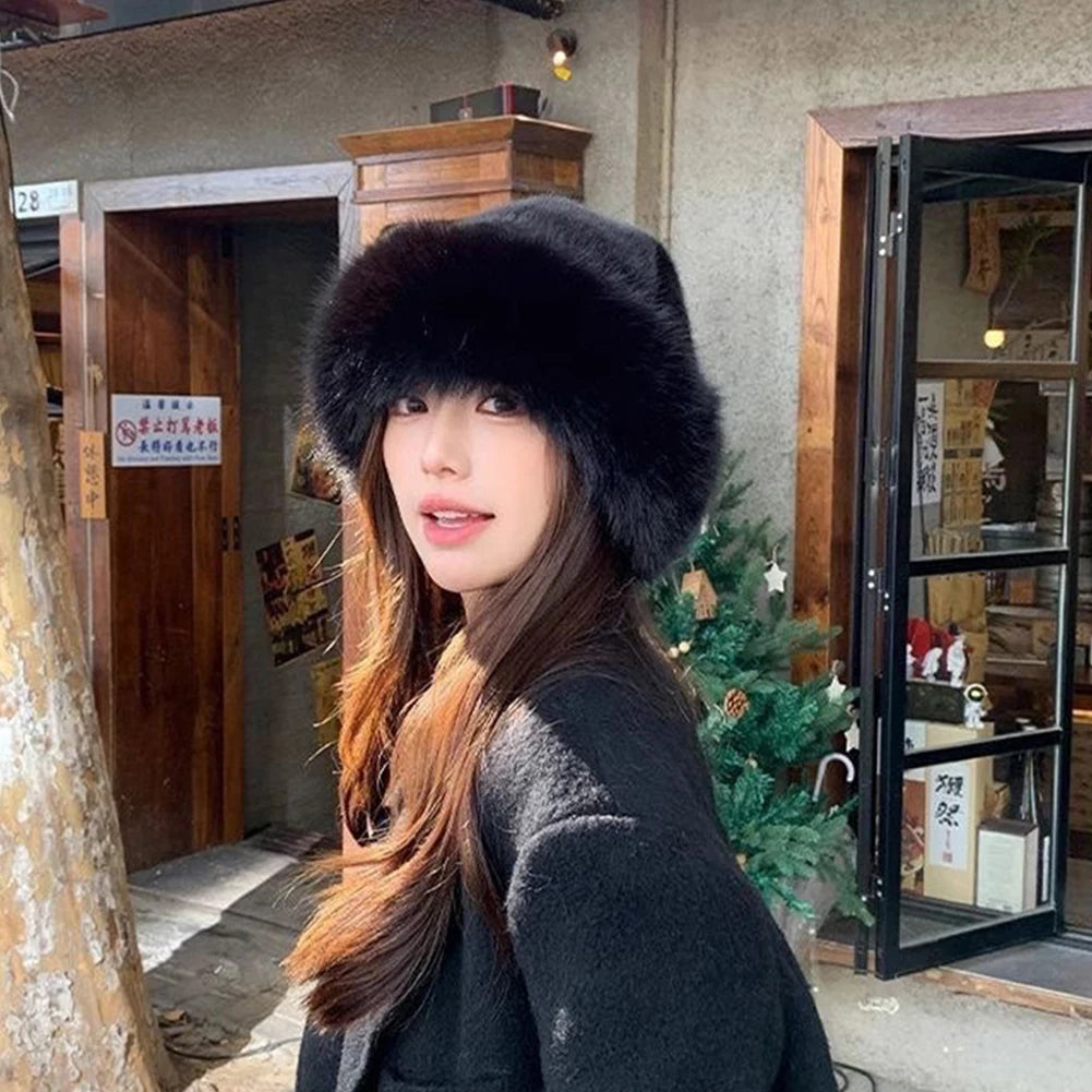 Furry Hats For Women, Autumn/Winter Korean Style Warm Hats, Solid Color Flattering Mongolian Hats Thickened Winter Outfits