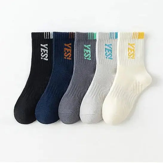 5 Pairs Baby Socks Spring Autumn New Cotton Socks Kids Sport Sock 1-14T Boys Letter Pattern