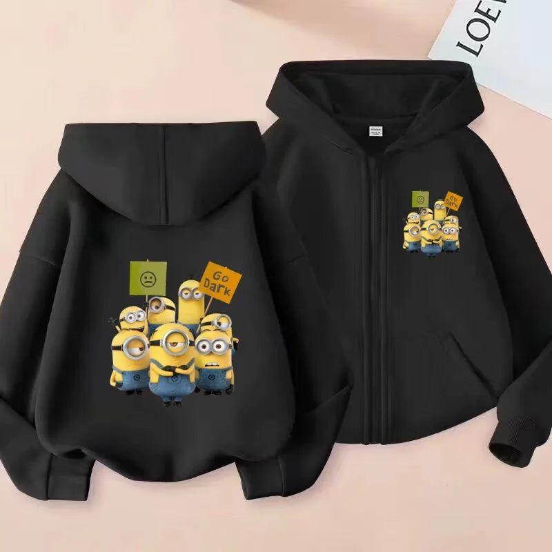 Kids Cardigan Fall Winter Sweatshirt Zipper Style Girl Boy 3-12Yrs Hoodie Popular Anime Print Sports Casual Coat Fashion Clothes