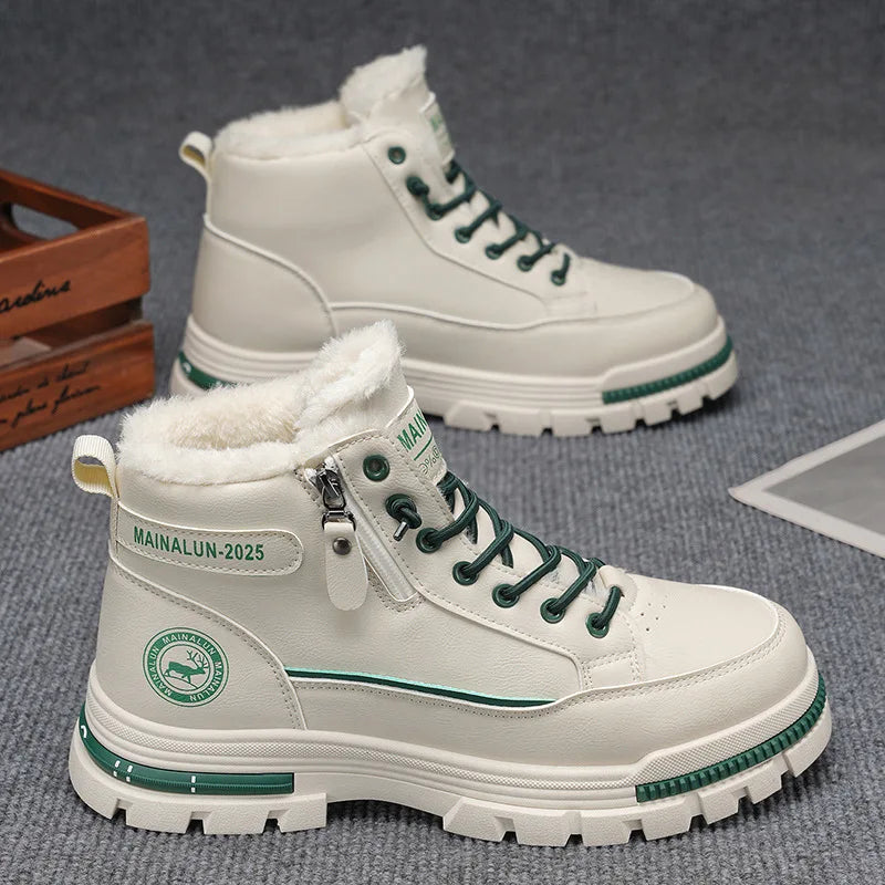 Men's High-Top Boots Winter British-style Comfortable Warm Boots Sneakers Fashion Work Shoes for Men New Anti Slip Sports Shoes