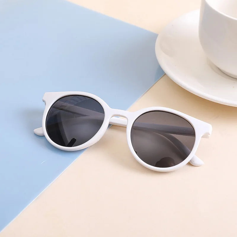Kids Fashion Sunglasses Children Glasses Boy Girl Stylish Goggles Baby Student Eyewear Cute Baby Small Round Shape Party Glasses