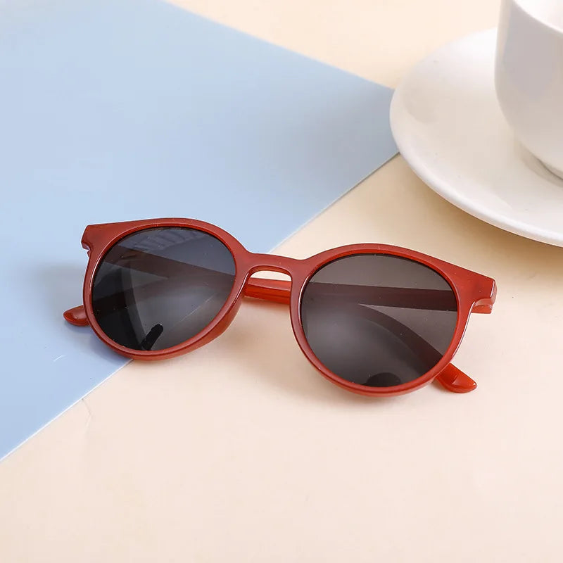 Kids Fashion Sunglasses Children Glasses Boy Girl Stylish Goggles Baby Student Eyewear Cute Baby Small Round Shape Party Glasses