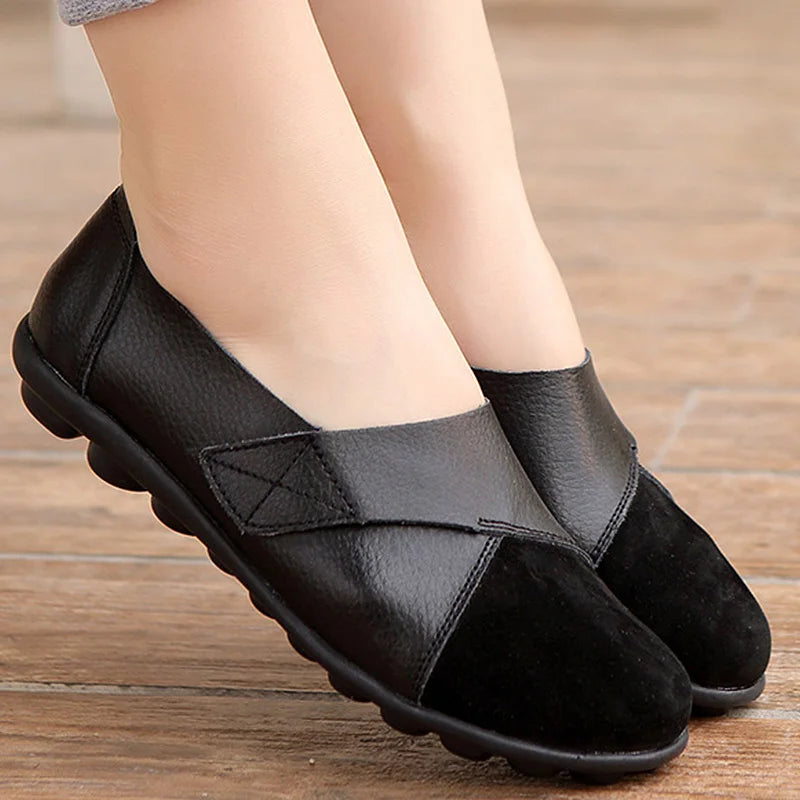 Woman Shoes Soft Leather Low Heels Shoes Women's Elegant Flats 2025 Casual Flat Shoes Women Footwear New Loafers Zapatos Mujer