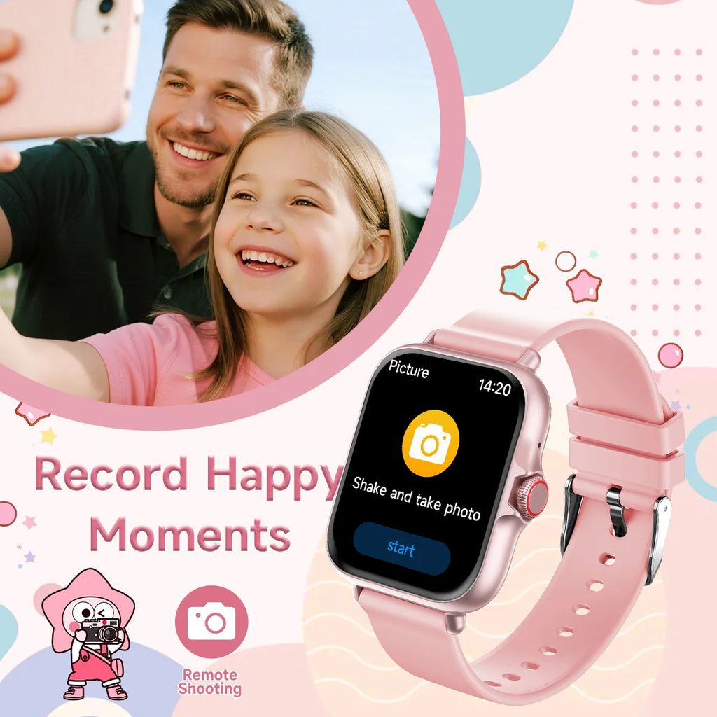 Smartwatch Kids 1.83-inch Screen Sports Tracking Real-Time Weather 200mAh Battery Bluetooth Call/Music Parent-child interaction