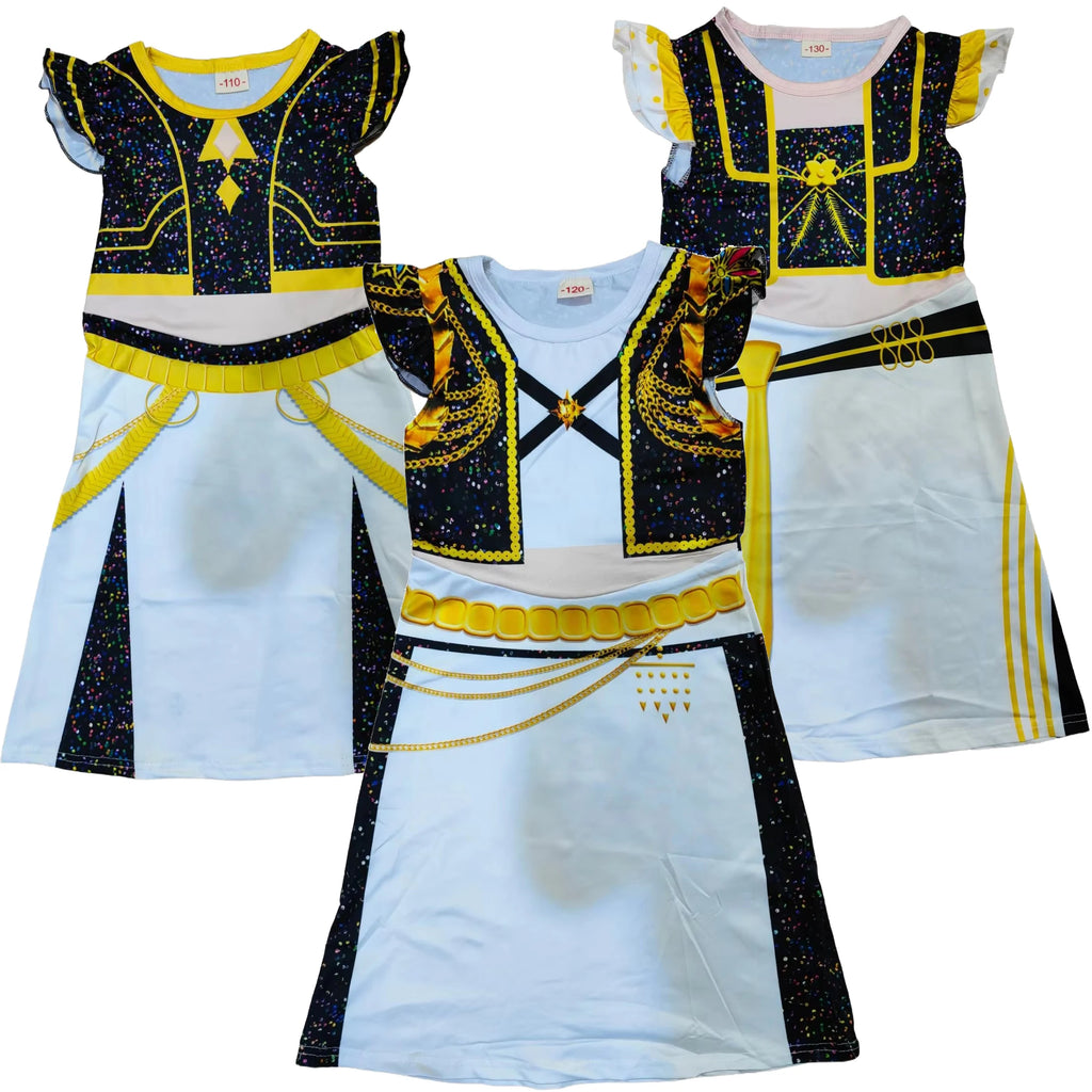 Kids Anime Cosplay Costume Golden Costume Dress Girls Singer Idol Group Perform Stage Show Halloween Birthday Party Fancy Dress