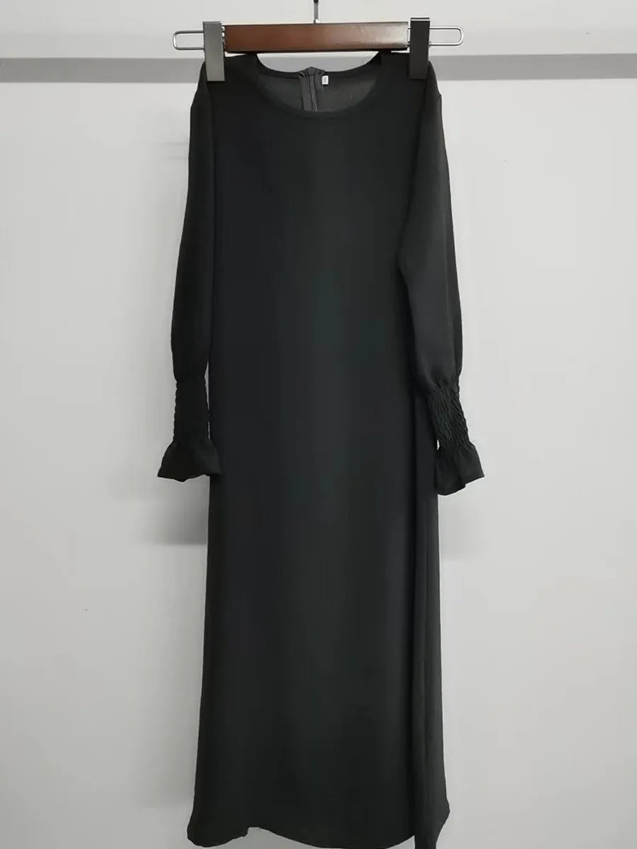 Muslim Kids Girl Dubai Abaya Ruffle Solid Long Dress Modest Ramadan Robe Kaftan Femme Musulmane Islamic Clothing African Dresses
