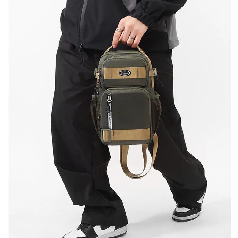 Men's Cycling Backpack, Men's Chest Bag, Casual Men's Shoulder Bag, Lightweight Large Capacity Crossbody Fishing Bag
