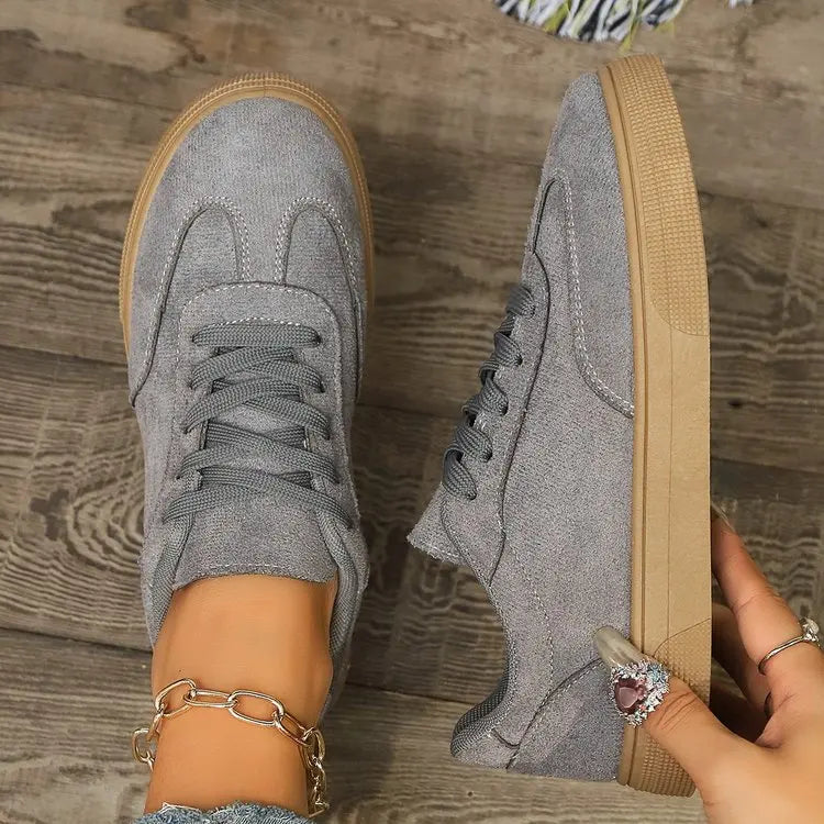 Women's Sneakers Retro Fashionable Breathable Running Canvas Casual Shoes Spring and Autumn Round Toe Red Women's Flat Sneakers