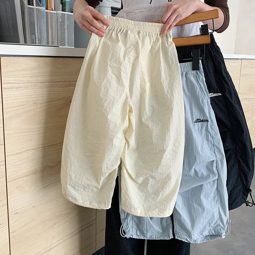 Children Clothing Kids Fashion Korean Style Versatile Long Pants 2026 Summer New Boys Solid Color Simple Casual Pants