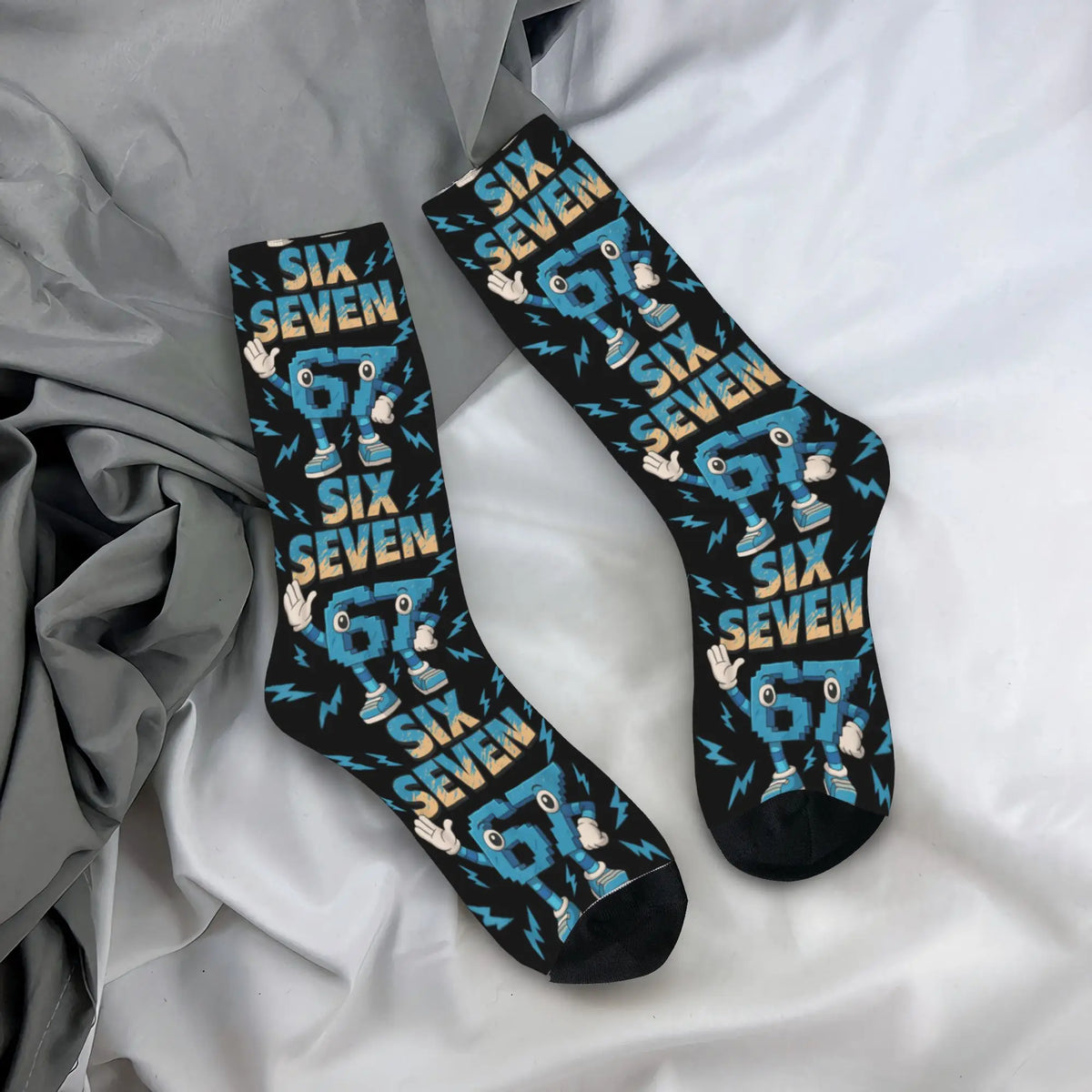Adults Men Socks Meme 67 Six Seven 6 7 Italian Brainrot  Stockings Winter Novelty Warm Soft Socks Sports Anti Bacterial Socks