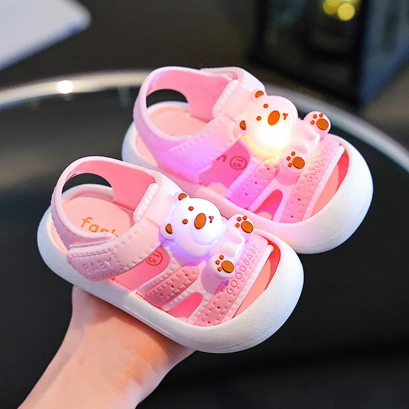 2026Kid Sandals LED Light Up Shoes For Girls Toddler Walking Shoes Girls Kids Children Baby Casual Shoes White Sandals for Girls