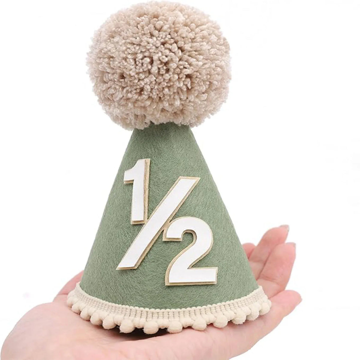 1/2 Birthday Party Hat for Baby Boy Girl Green Pink Photo Props Half Birthday 6 Months Party Decorations Gift for Boys