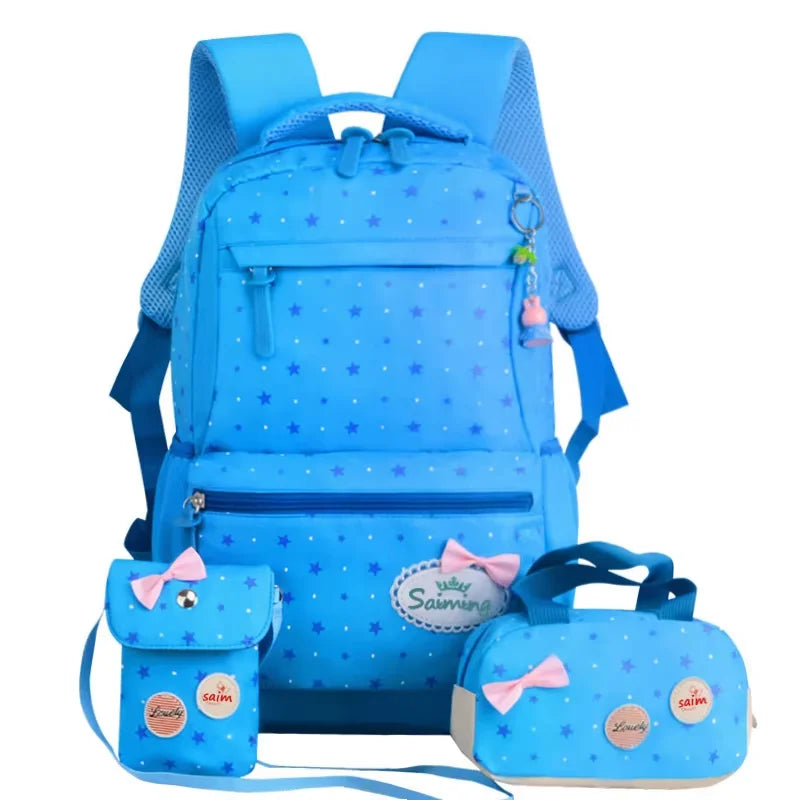 Bunnyfly 3pcs/Set Kids School Bag Backpack Set Fashion Lovely Children's Backpack for Girls Student Mochila Sac