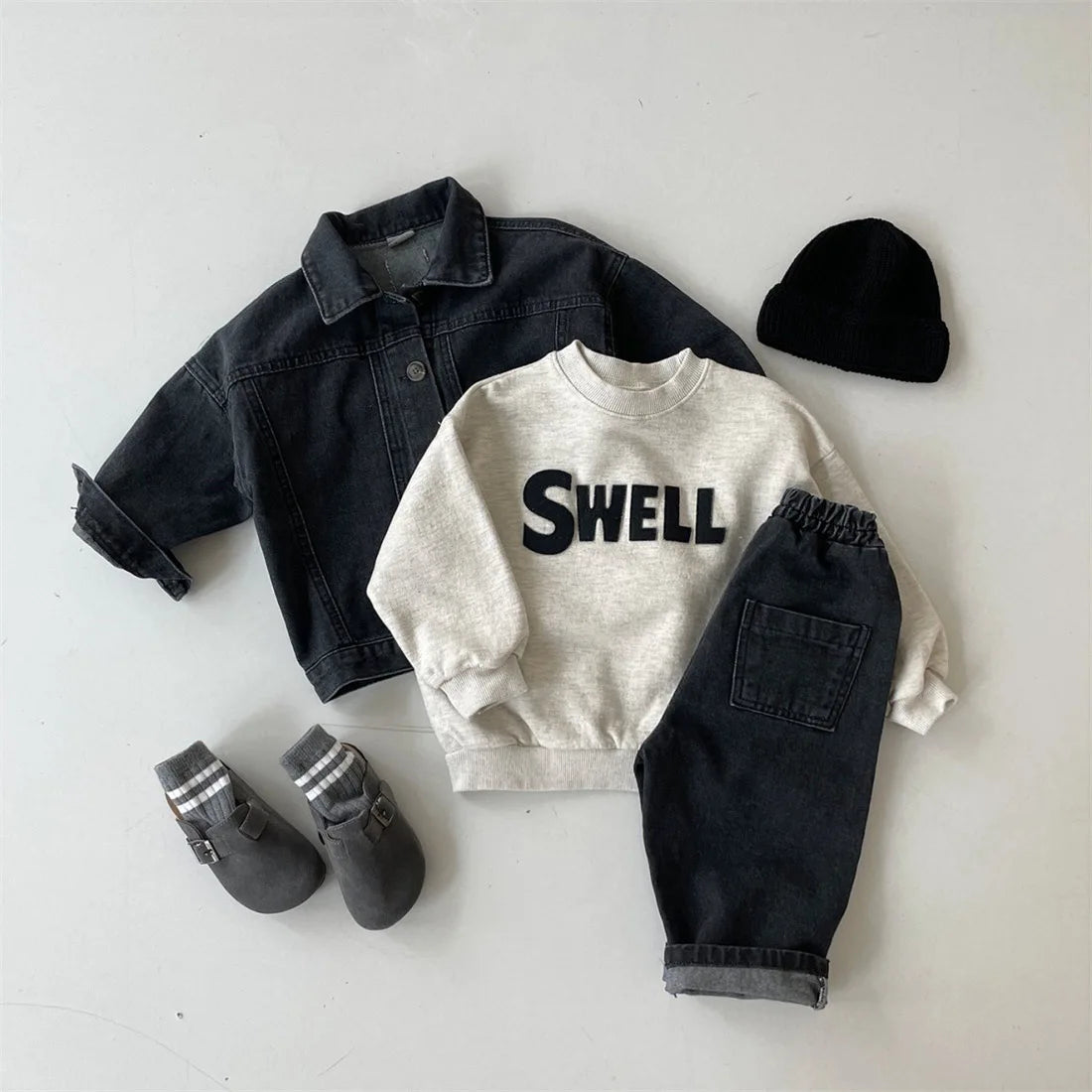 Kid Loose Fashion Letter Sports Sweatshirts Sweet Girl Comfortable Loose Autumn All-match Cotton Tops Boy Simple Clothes