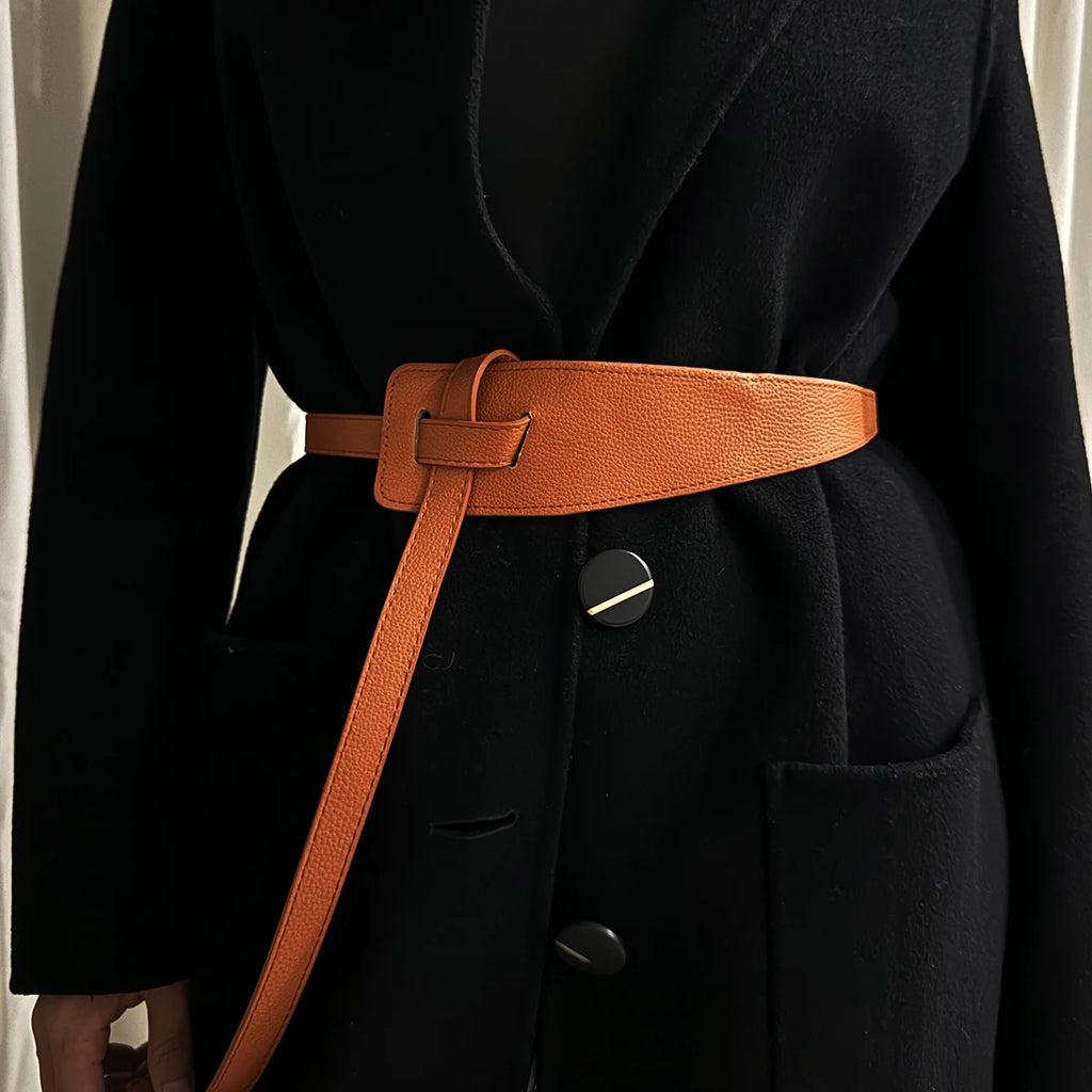Fashion Belts For Women High Quality Knot Soft Pu Leather Long Waistband Female Wide Waist Coat Corset Belt Cummerbunds ﻿
