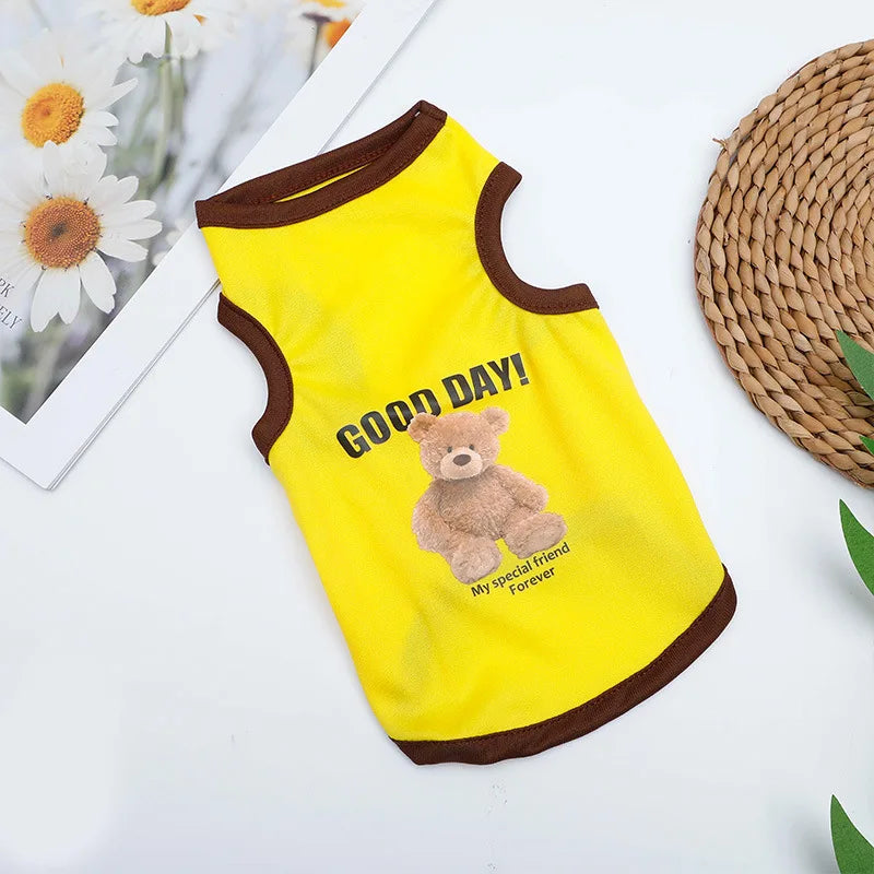 Pet Clothes Summer Breathable Puppy Clothes Cat Clothes Summer Dog Vest Breathable Thin Corgi Clothes Dog Costume