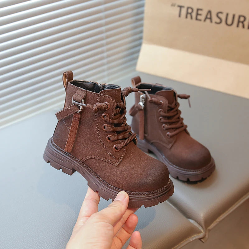 Kids Riding Boots for Boys Girls 2025 New Autumn Winter Kids Thermal Boots Breathable Lining Retro Outdoor Moutain Hiking Boots