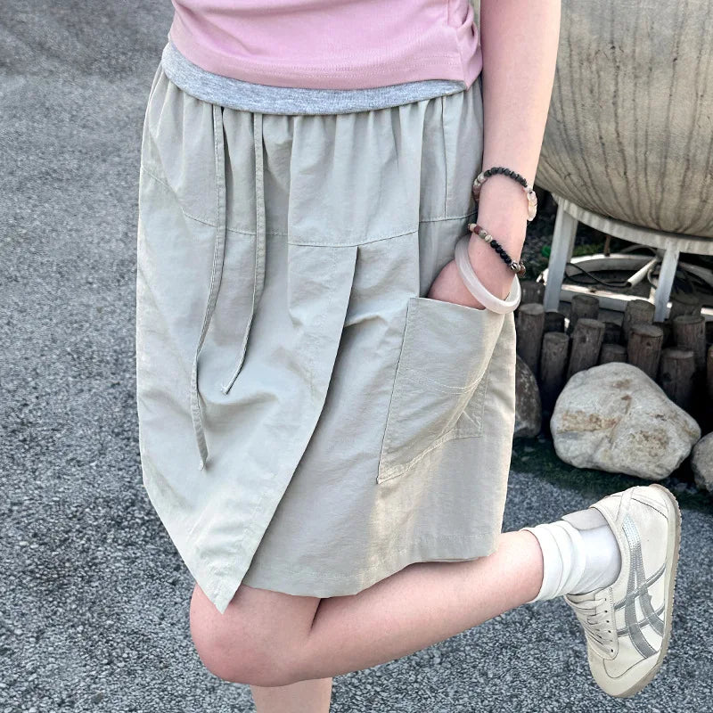 Sports Shorts Women's 2026 Summer New Lightweight High Waisted Workwear Skirt Pants Fashion