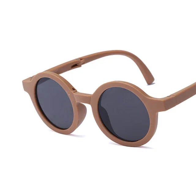 Foldable Kids Sunglasses Girls Boy Children Sun Glasses Round Street Beat Eyeglasses Cute Baby Eyewears UV400 Oculos De Sol