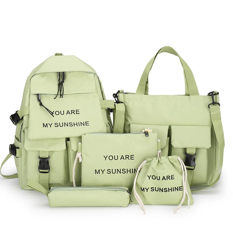 4 Pcs Sets Children's School Backpack Kawaii Women's Backpack Bookbag School Bags for Teens Girls mochilas para niñas 가방 рюкзак