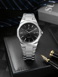 Men's steel band watch, men's quartz watch with minimalist dial, simple retro fashion and premium feel for men, recommended styl