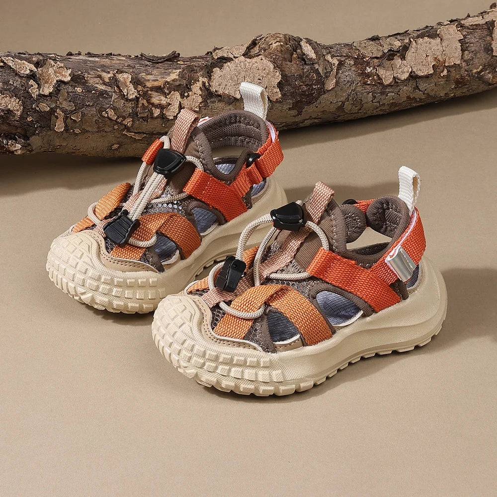 2025 New Summer Children Sandals For Boys Mesh Breathable Kids Sport Shoes Soft Sole Fashion Toddler Boys Beach Sandals EU21-30