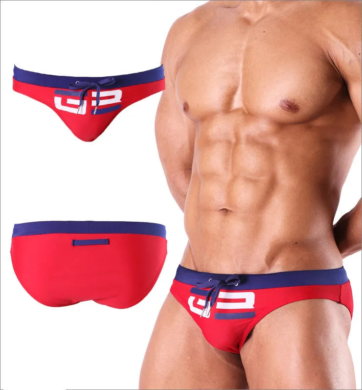 Men's Swimwear Swim Briefs, Men's Swimming Trunks, Bathing Shorts, Beach Shorts, Low Waist, Sexy Gay Wear