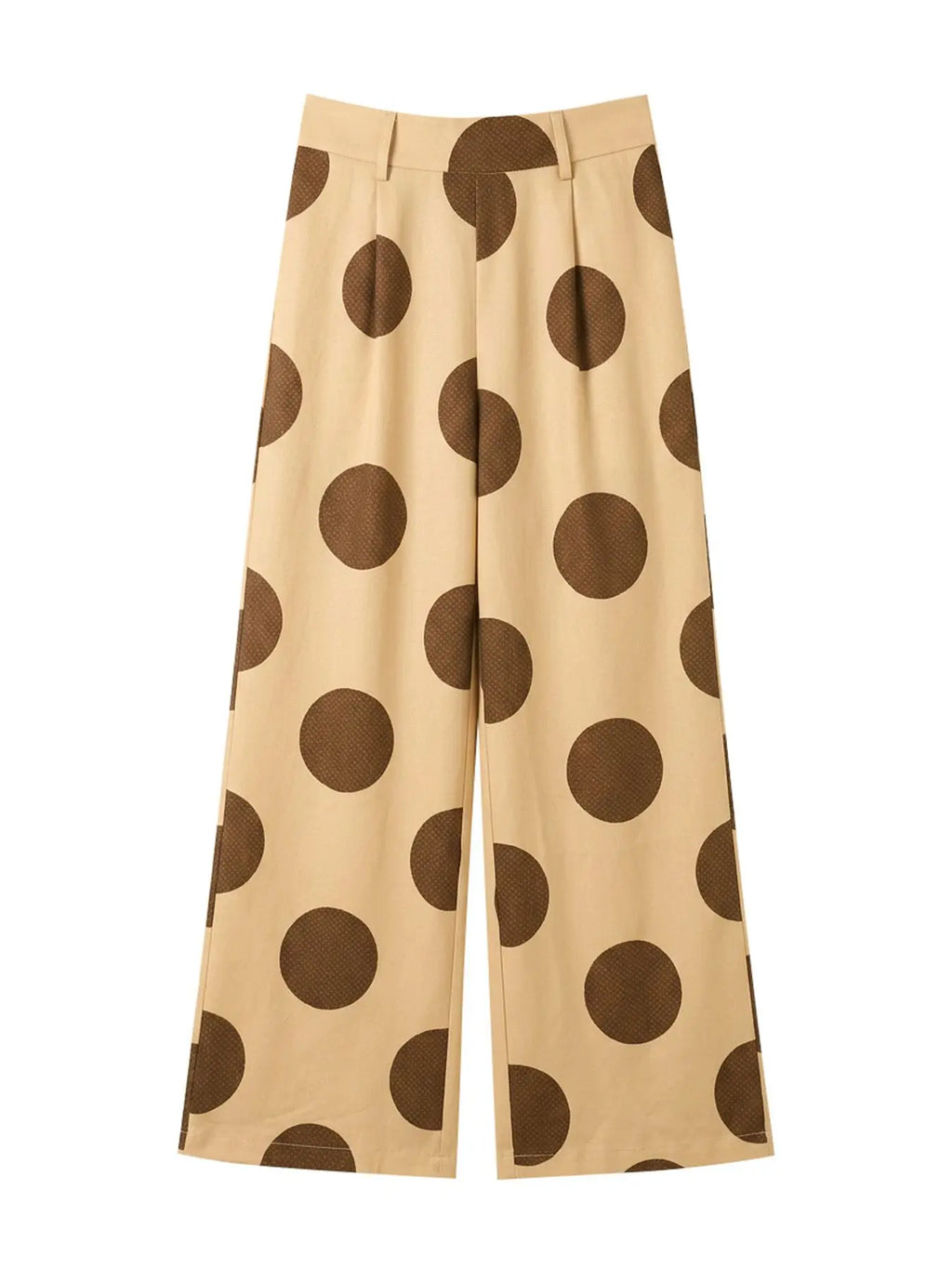 Yeezzi Women's Vintage Polka Dot Wide Leg Pants 2026 New High Waist Pleated Pockets Loose Casual Summer Office Trousers Bottoms
