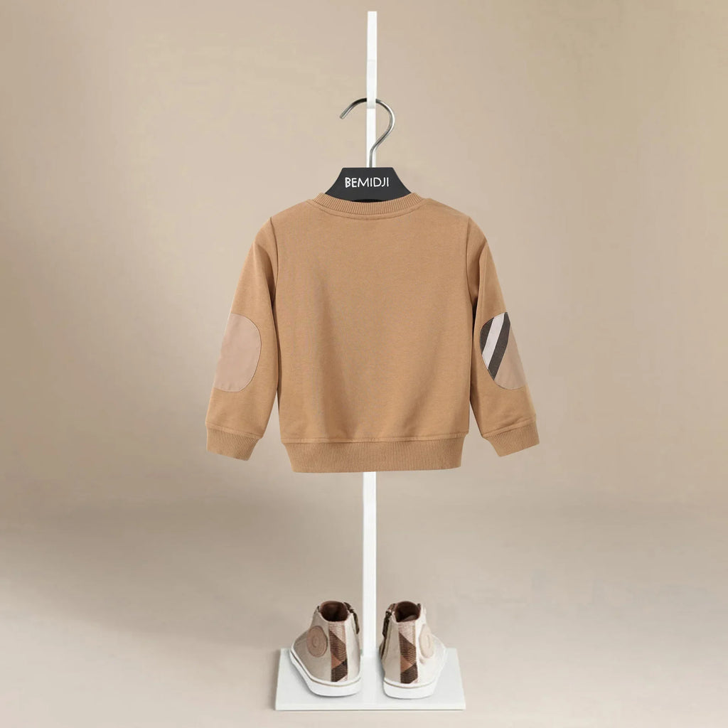Children's Spring Autumn Sweatshirts Girl Kids Red Tshirt Cotton Pullover Tops for Baby Boys Autumn Solid Color Clothes 2-9Years