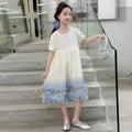 Kids Children Fashion Summer Tie Dye Dress with Ruffles for Girls Casual Tiedye Wedding Dress Size 5 6 7 8 9 10 11 12 13 14