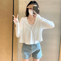 Full Coverage UPF 40+ Sun Protection Jacket Women Summer Breathable UV Protection Hooded Jacket Woman Loose Cropped Cardigan Top