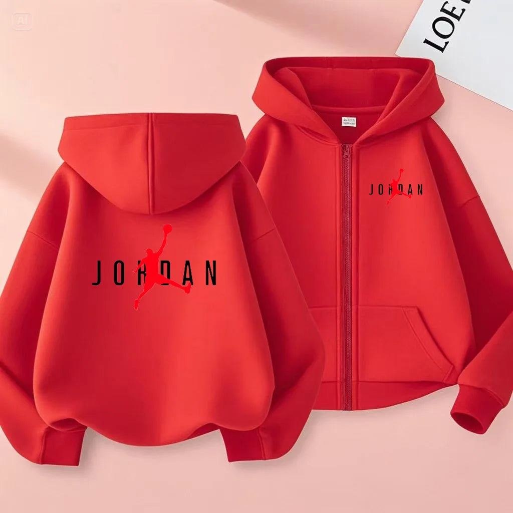 Children's Sportswear, Loose Sports Jackets, Boys and Girls Aged 3 to 12, Zipper Sportswear and Hoodies for Teenagers