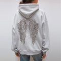 Unique Sequin Angel's Wings Hoodies Casual Comfortable Style Loose Pullovers Slimming Yoga Pant Set 2026 New Popular Lady Suit