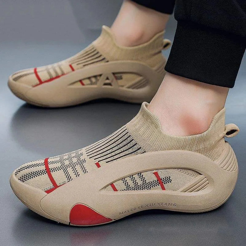 Men's Trendy Versatile Outdoor Sports Shoes Breathable Mesh Surface Casual Socks Non-Slip Comfortable Footwear for Active Living