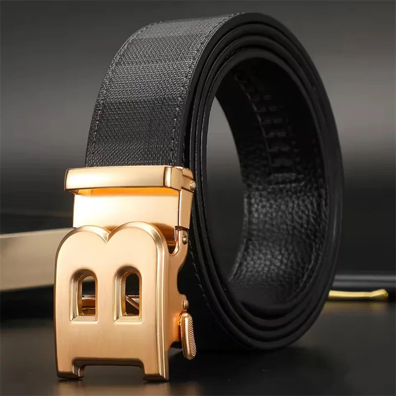 Men's Belt Designer High Quality Genuine Leather Belts Male Metal Automatic Buckle Casual Fashionable Belt For Men Jeans