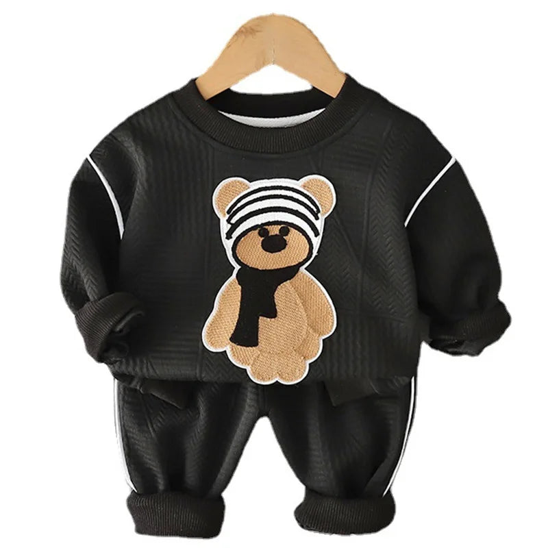Kids Sets Children's Clothing Baby  Boy Clothes Cotton Spring Autumn Cartoon Long-sleeved Sweater Casual Suit Tops Pants Outfits