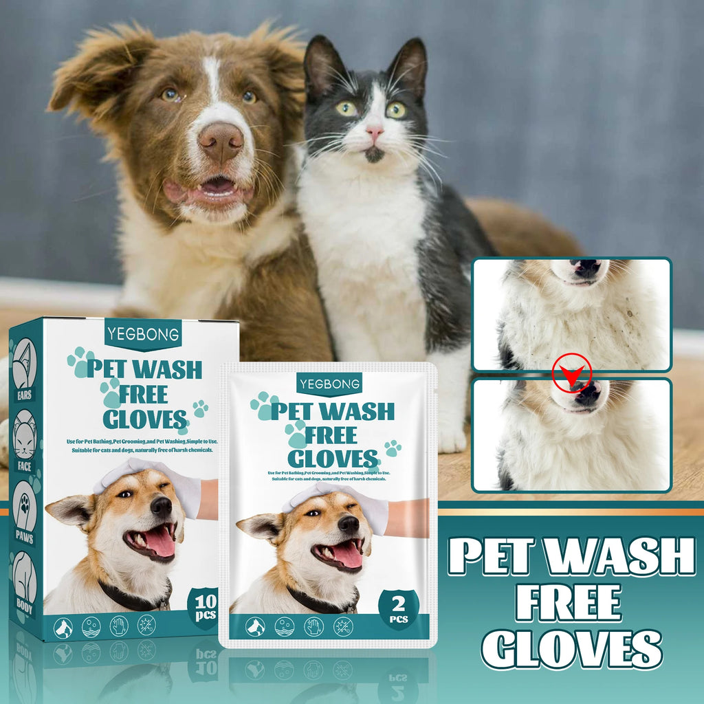 Pet Wash Free Gloves Dry Cleaning Gloves Remove Odors Clean Dirt Portable Pet Daily Cleaning Skin Care Dogs Cats Spa Bath Glove