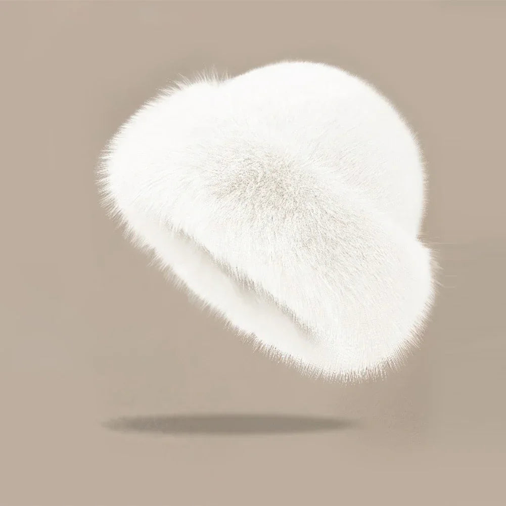 Furry Hats For Women, Autumn/Winter Korean Style Warm Hats, Solid Color Flattering Mongolian Hats Thickened Winter Outfits