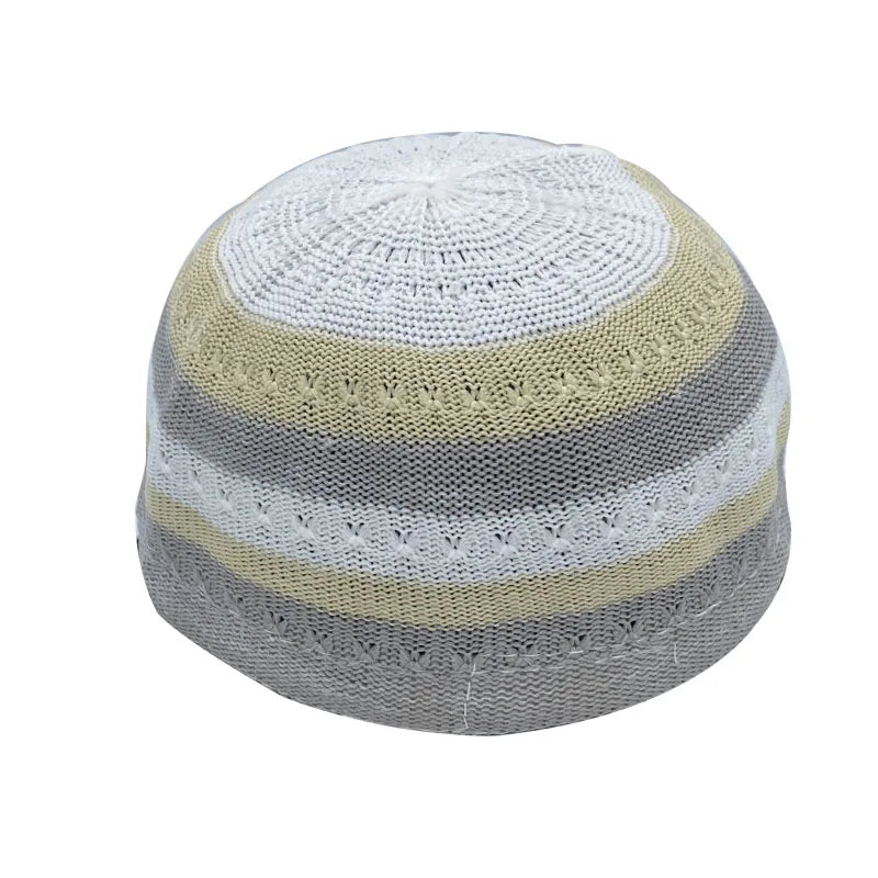 Muslim Hats for Men Knitted Prayer Hat Islamic Ramadan Jewish Kippah Homme Hat Men's Turban Bonnet Cotton Skull Beanie Cap