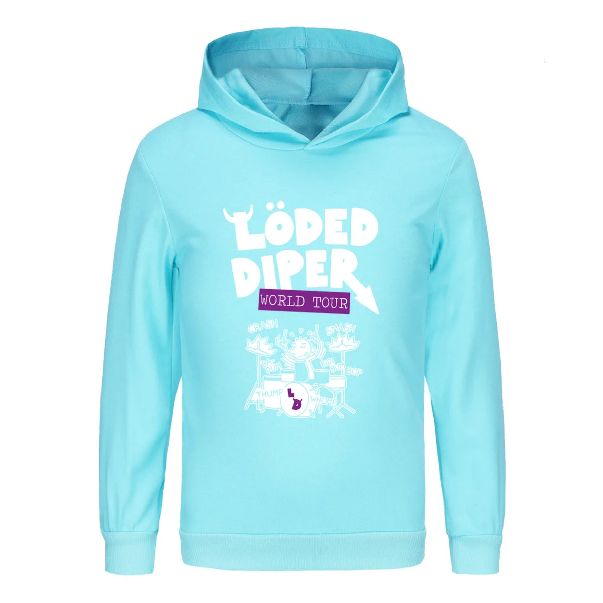 Kids Loded Diper Hoodie Diary of a Wimpy Kid Rock Band Pullover Hooded Sweatshirt for Boys Girls Casual Music Fans Top