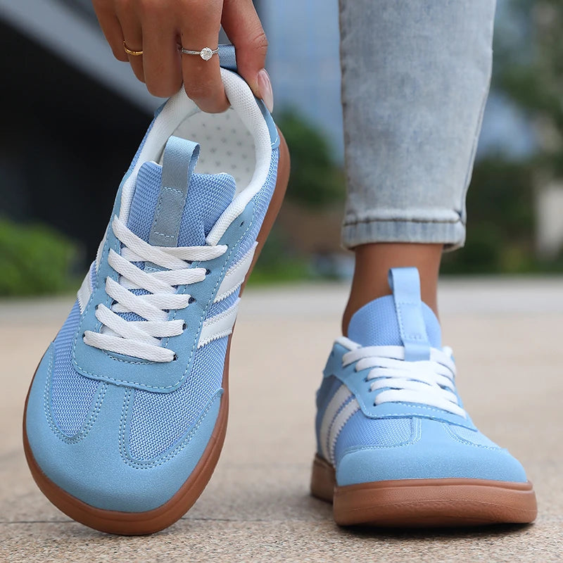 Lightweight Comfortable Sneakers for Women Fashion Striped Lace Up Sports Shoes Woman Casual Breathable Green Sneakers Plus Size